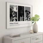 Elegant Black & White Wedding Invitation Poster – Modern Photo Collage Design