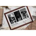 Elegant Black & White Wedding Invitation Poster – Modern Photo Collage Design