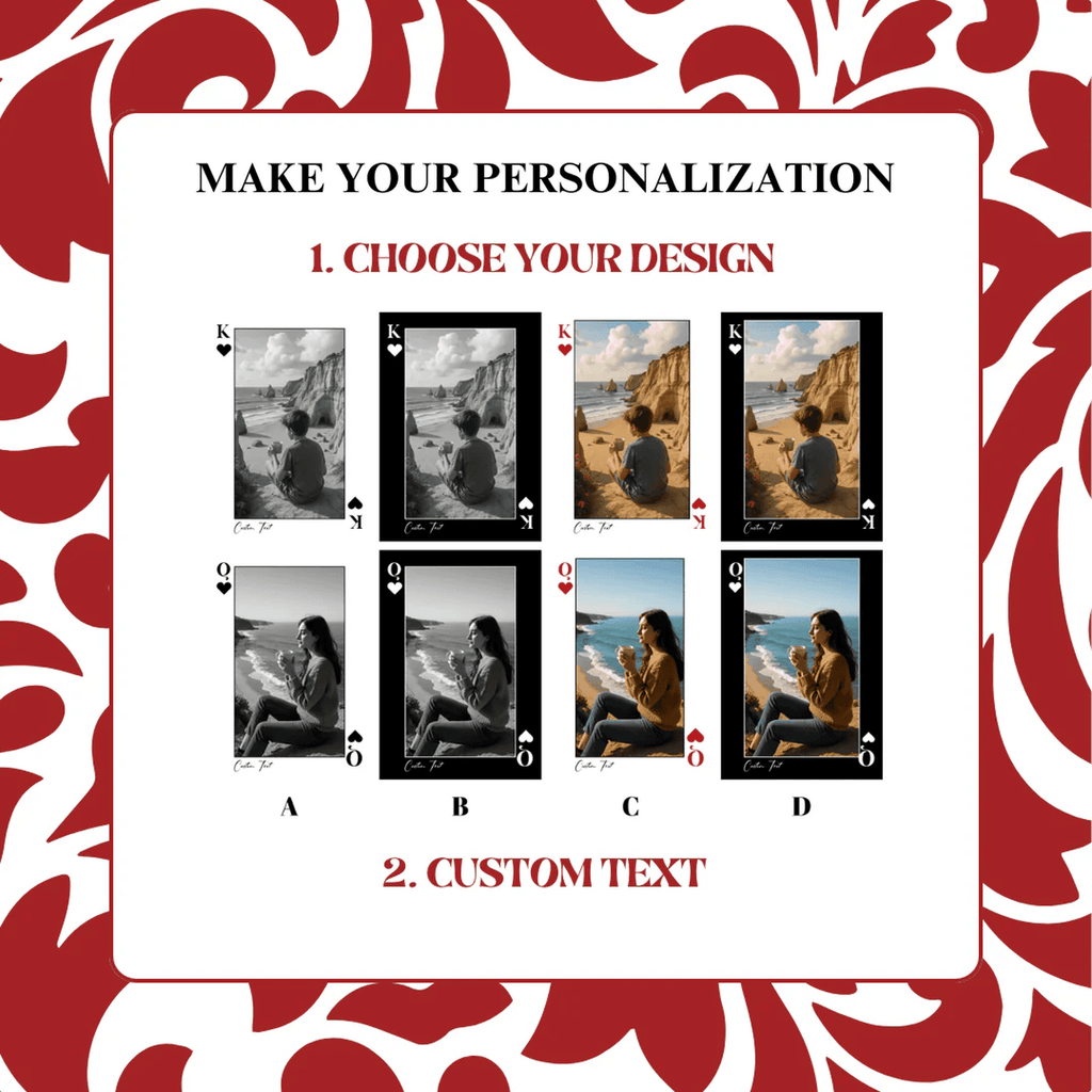 Personalized King & Queen of Hearts Photo Frame – Perfect Gift for Couples