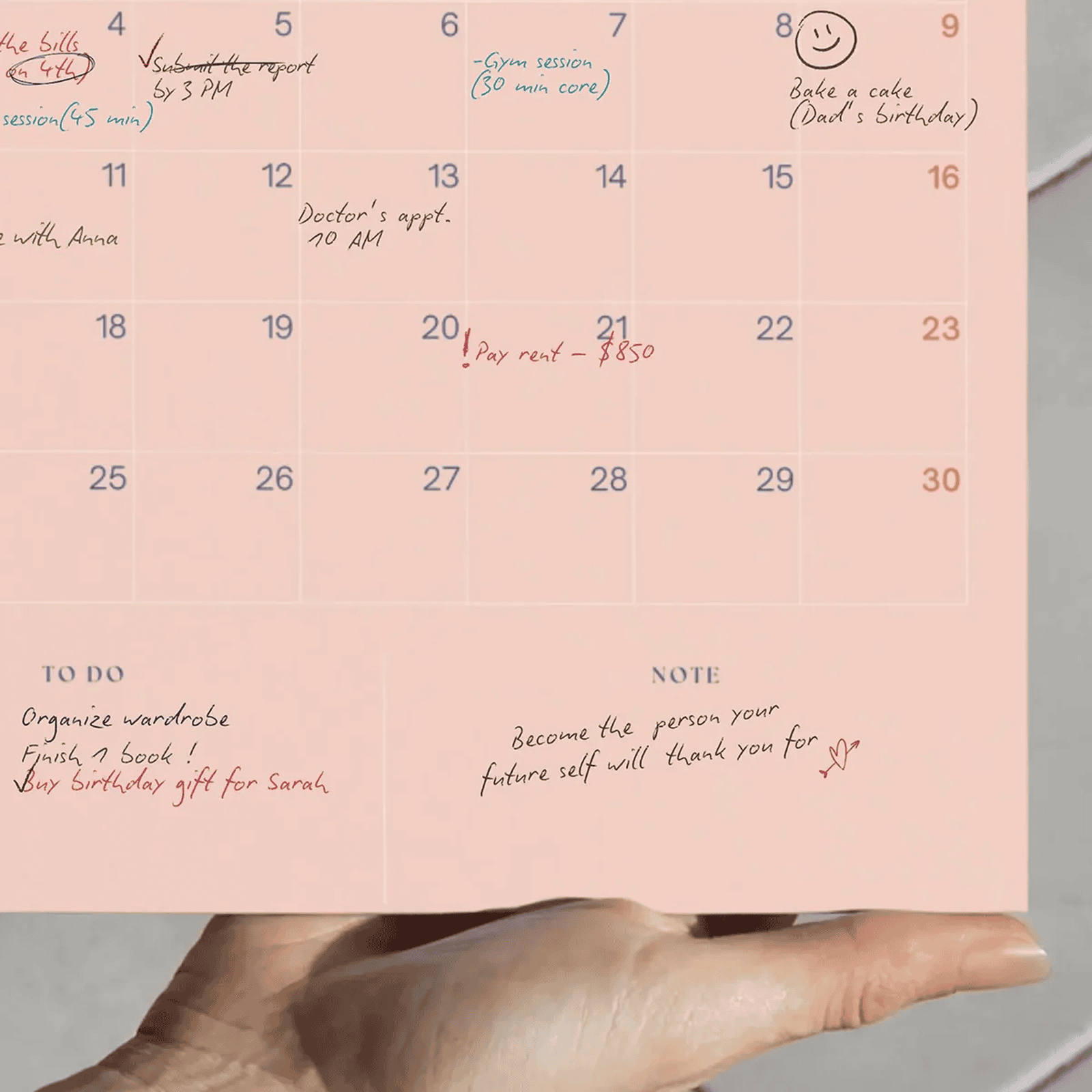 2026 A4 Colorful Wall Calendar – Monthly Planner