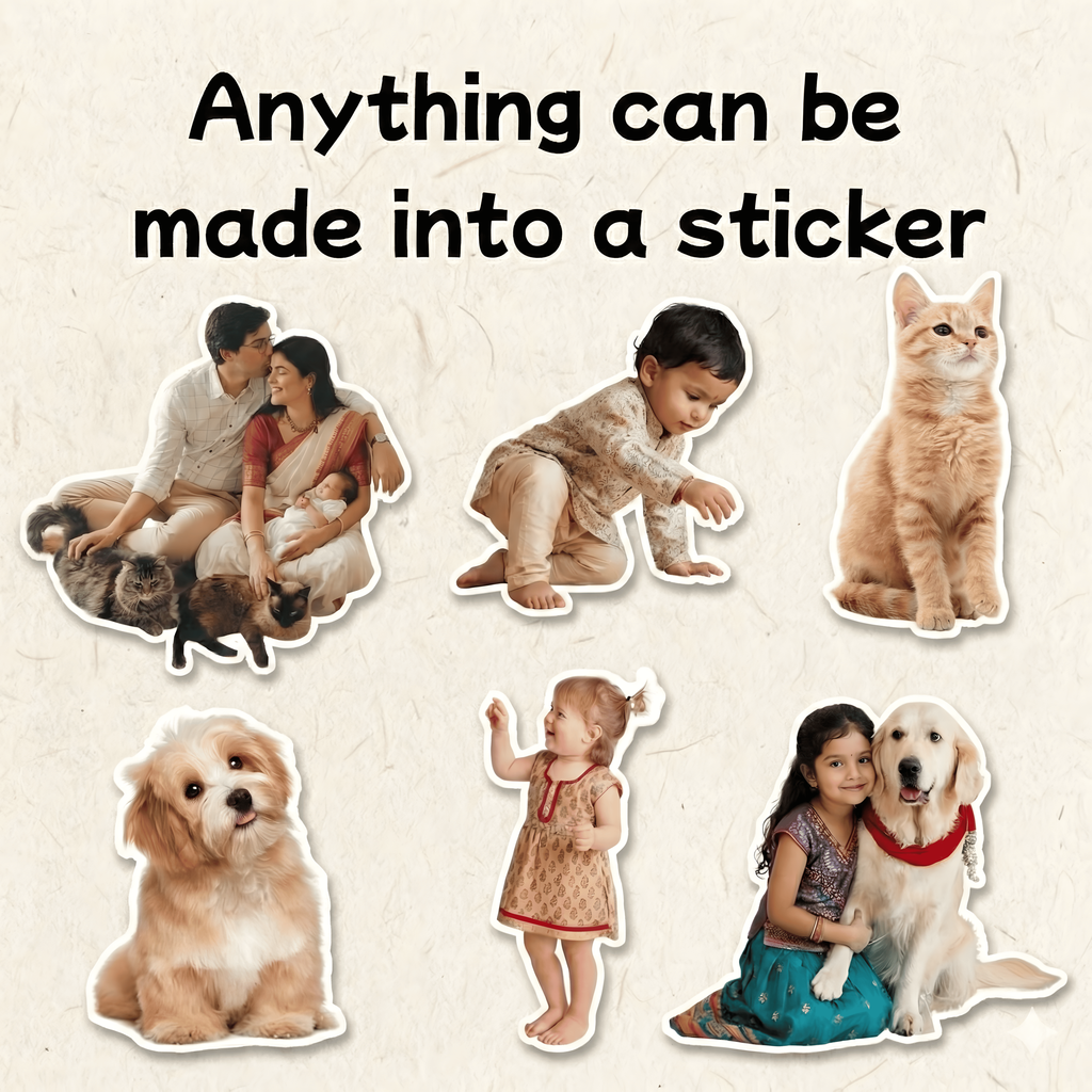Custom Photo Sticker – Custom Face, Portrait & Photo Decal for Water Bottle, Laptop, Car | Personalized Die-Cut Waterproof