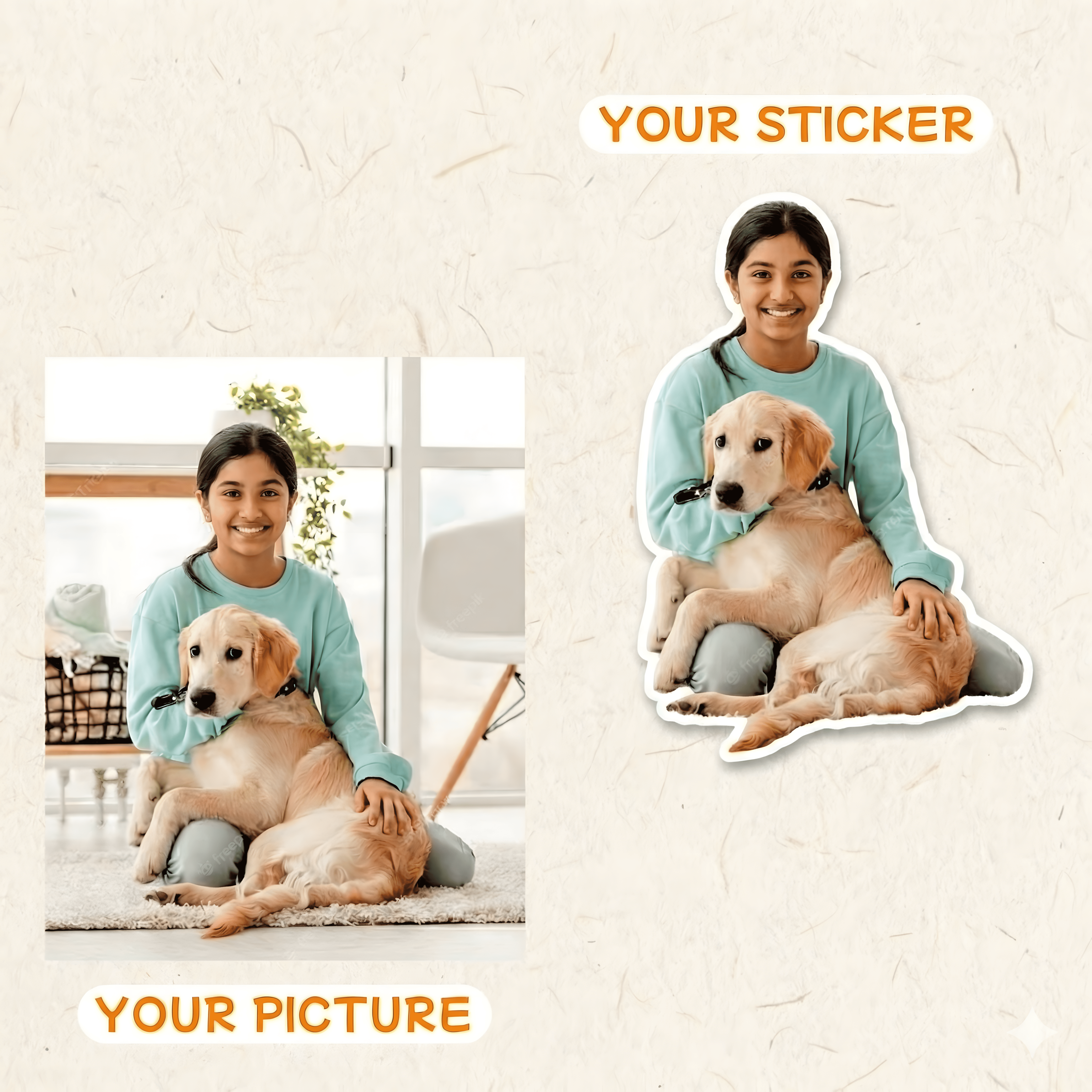 Custom Photo Sticker – Custom Face, Portrait & Photo Decal for Water Bottle, Laptop, Car | Personalized Die-Cut Waterproof