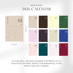 2026 A4 Colorful Wall Calendar – Monthly Planner
