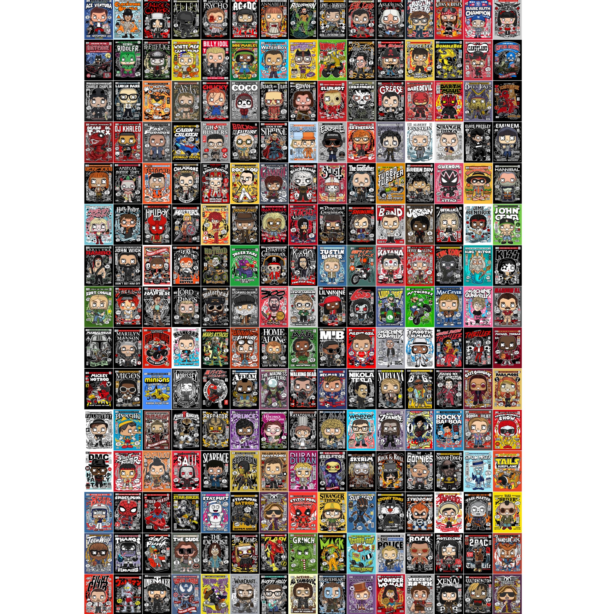 222 Mini Pop Posters – 7×10 cm | Retro Art