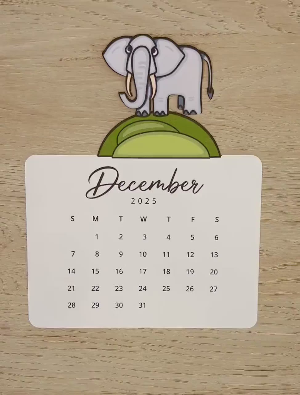 Safari Animals Desk Calendar 2026 – Illustrated Animal Calendar